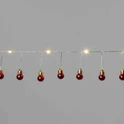 Intratuin Lichterkette mit Weihnachtskugeln 20 LEDs rot 2,20 m