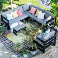 Intratuin Lounge-Set Nola 4-Sitzer Aluminium grau