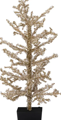 Intratuin mini Künstlicher Weihnachtsbaum Kristal gold met 60 warmweißen Lämpchen D 38 H 61 cm