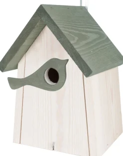 Intratuin Nistkasten Kohlmeise weiß / grün 19 x 19 x 30 cm