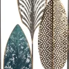 Intratuin Outdoor-Wanddeko Blatt gold / blau / schwarz 20 x 51 x 2,5 cm