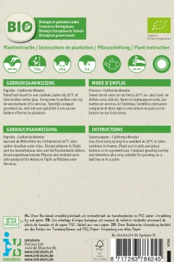 Intratuin Paprika (Capsucum annuum 'California Wonder') (BIO) Samen