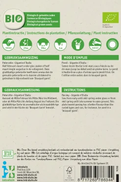 Intratuin Petersilie glatt (Petroselinum crispum 'Gigante d'Italia') (BIO) Samen