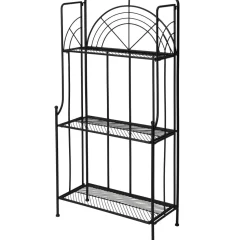 Intratuin Pflanzenregal Tjibbe schwarz 60 x 27,5 x 120 cm