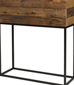 Intratuin Pflanzkübel auf Ständer schwarz / Holz 55 x 21 x 60,5 cm