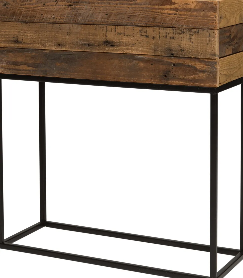 Intratuin Pflanzkübel auf Ständer schwarz / Holz 55 x 21 x 60,5 cm