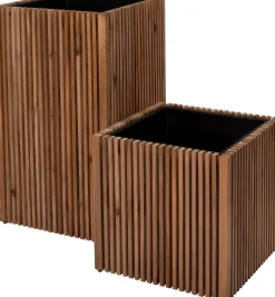 Intratuin Pflanzkübel Latten natur 51 x 51 x 90 cm