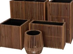 Intratuin Pflanzkübel Latten natur 51 x 51 x 50 cm