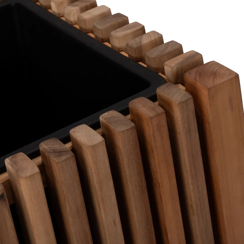 Intratuin Pflanzkübel Latten natur 51 x 51 x 50 cm