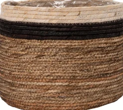 Intratuin Pflanzkorb Didi naturell / schwarz / weiß D 24 H 24 cm