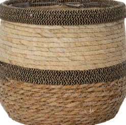 Intratuin Pflanzkorb Seven naturell / schwarz D 28 H 26 cm