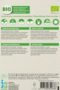 Intratuin Pflücksalat (Lactuca sativa 'Roter Eichenblatt') (BIO) Samen