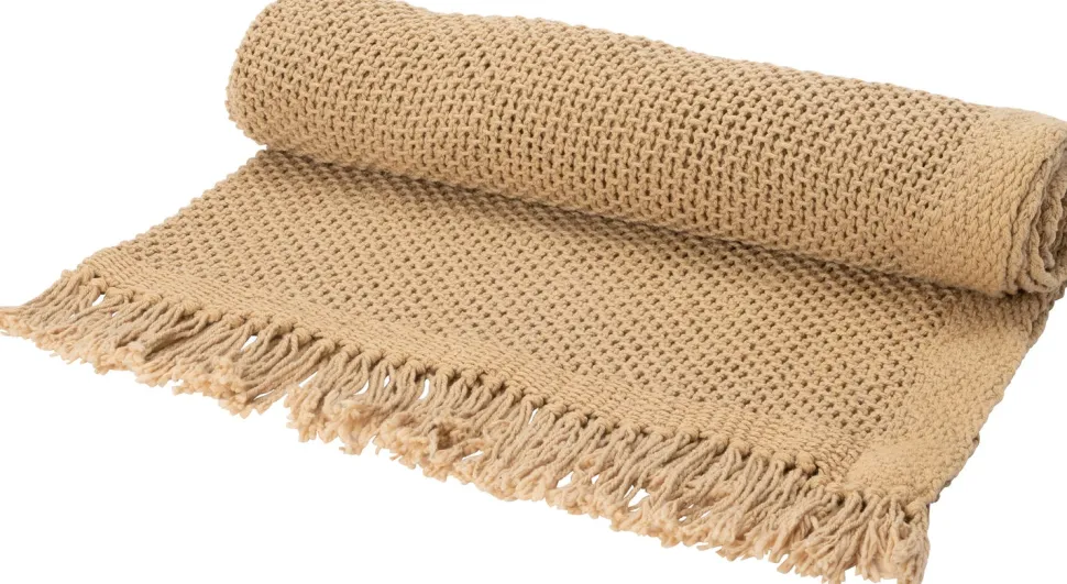 Intratuin plaid Ive taupe 130 x 170 cm