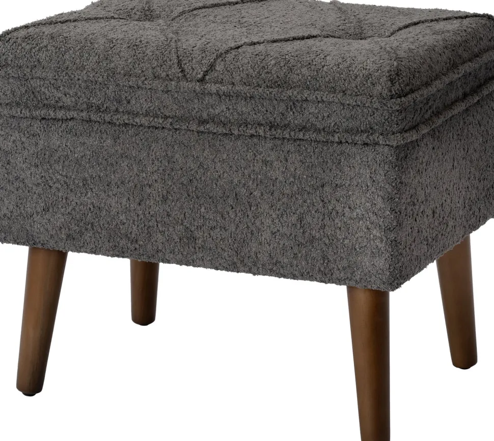 Intratuin Pouf Ned grau 48 x 36 x 40 cm