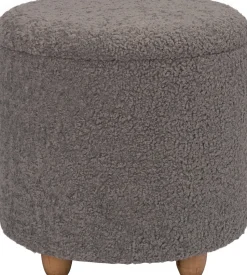 Intratuin Pouf Onne met Stauraum hellgrau D 40 H 40 cm