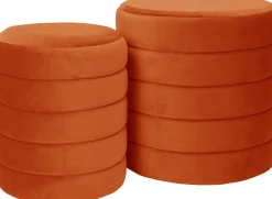 Intratuin Pouf Ryota orange D 36 H 40 cm