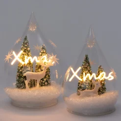 Intratuin Schneekugel transparent mit Beleuchtung D 12,5 H 16 cm