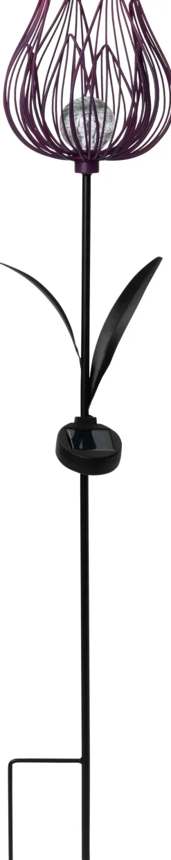 Intratuin Solar Gartenstecker Blume lila D 19 H 105 cm