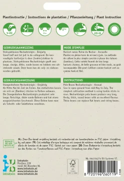 Intratuin Stangenbohne (Phaseolus vulgaris 'Neckarkönigin') (BIO) Samen