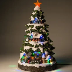 Intratuin Tannenbaum mit Weihnachtsdorf beleuchtet D 28,5 H 36,5 cm