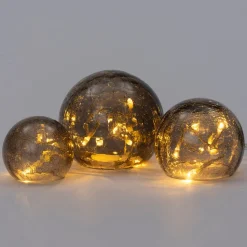 Intratuin Tischleuchte Kugel grau D 8 / 10 / 12 cm 3 St.