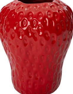 Intratuin Vase Berry Erdbeere rot D 17,8 H 21,5 cm