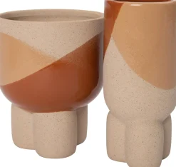 Intratuin Vase mit Fuß Jay orange D 9 H 20 cm