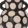 Intratuin Vase mit Fuß Pygros schwarz / beige D 17 H 38 cm