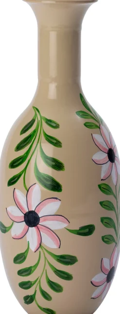 Intratuin Vase Shain beige/grün D 14 H 38 cm