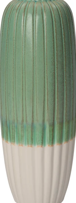 Intratuin Vase Vaxjo grün/weiß D 18,5 H 50 cm