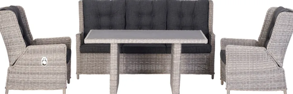 Intratuin verstellbares Loungesofa 3-Sitzer Sanur braun