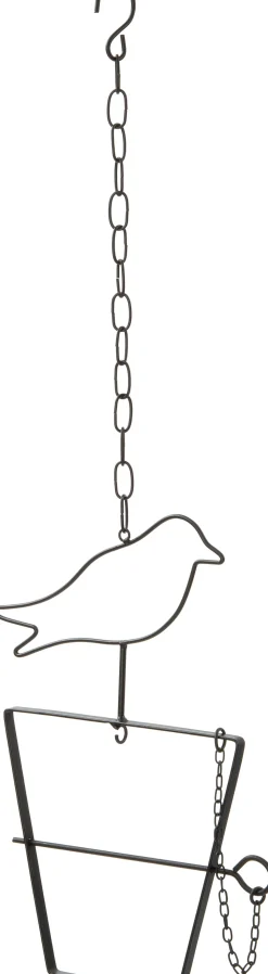 Intratuin Vogelfutterhalter hängend Vogel schwarz 18 x 0,5 x 37 cm