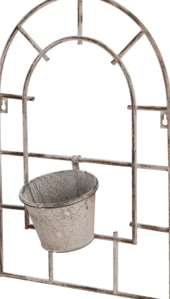 Intratuin Wandrahmen mit Topf grau 36 x 15 x 50 cm