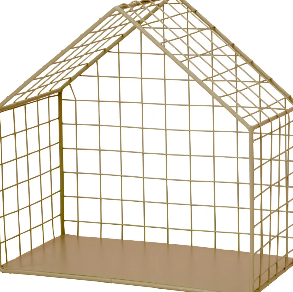 Intratuin Wandregal Haus gold 31 x 15 x 31 cm