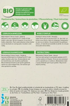 Intratuin Wassermelone Samen (Citrullus lanatus 'Crimson Sweet') (BIO) Samen