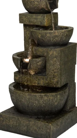 Intratuin Wasserspiel 4 Schalen mit LED-Beleuchtung 40 x 40 x 82 cm