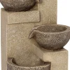 Intratuin Wasserspiel Tani beige / grau 25 x 25 x 55 cm
