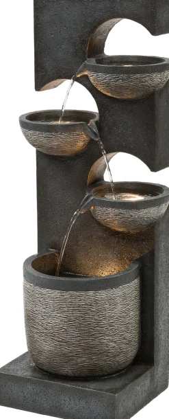 Intratuin Wasserspiel Zierbrunnen anthrazit 41,5 x 33 x 104 cm