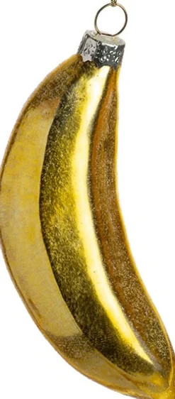 Intratuin Weihnachtsanhänger Banane gold 4 x 4 x 9,5 cm