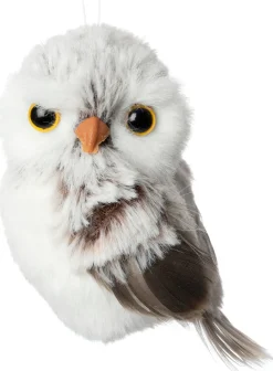 Intratuin Weihnachtsanhänger Eule weiß / grau 7 x 6 x 11 cm