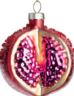 Intratuin Weihnachtsanhänger Granatapfel Bordeaux 6,6 x 5,6 x 7,4 cm