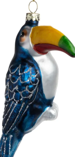 Intratuin Weihnachtsanhänger Tukan Fauna blau 4,5 x 6 x 12 cm
