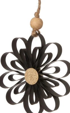 Intratuin Weihnachtsbaumanhänger Blume D 10 cm schwarz