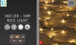 Intratuin Weihnachtsbaum-Lichterkette 18 m mit 360 Reiskorn-LEDs warmweiß