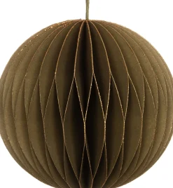 Intratuin Weihnachtsbaumschmuck Papier grün / gold D 9 H 9 cm