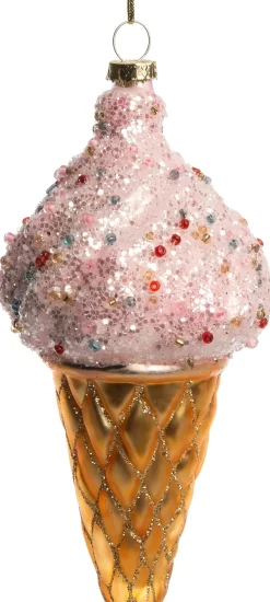 Intratuin Weihnachtsbaumschmuck Eis rosa 5,5 x 5,5 x 12 cm