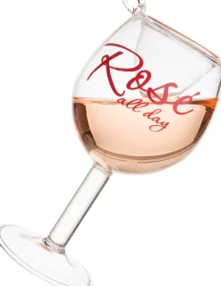 Intratuin Weihnachtsbaumschmuck Weinglas rosa D 5 H 10 cm