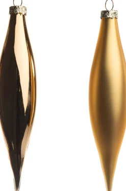 Intratuin Weihnachtsbaumschmuck Glas-Eiszapfen gold 3,1 x 3,1 x 14,8 cm 6 St.