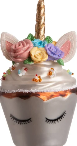 Intratuin Weihnachtsbaumschmuck Cupcake Einhorn weiß D 7 H 12 cm