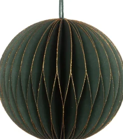 Intratuin Weihnachtsbaumschmuck Papier gold / grün D 9 H 9 cm